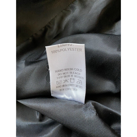 Aaron & Amber Womens Vegan Leather Blazer Large Black  Hipster 70's Sports Coat - Picture 9 of 13